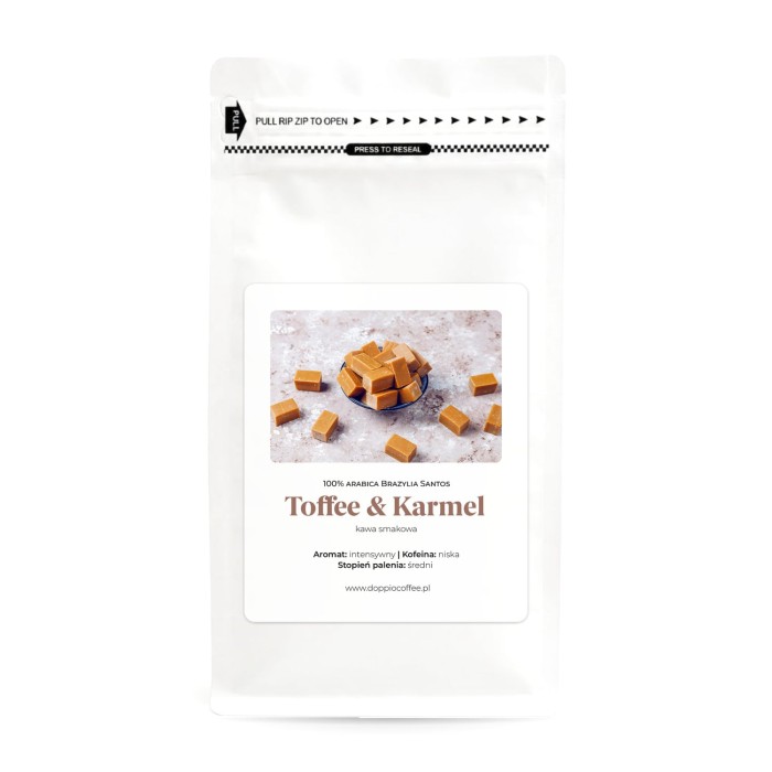 Kawa ziarnista o smaku toffee i karmelu 200g