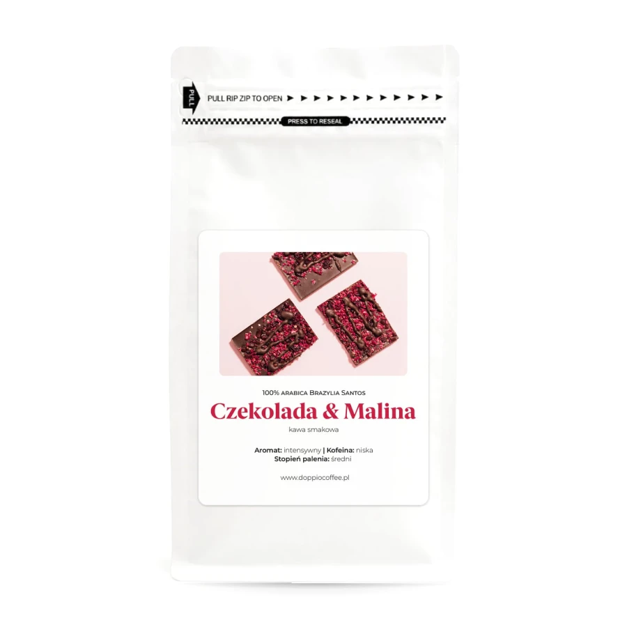 Kawa ziarnista o smaku czekolady i maliny 200g