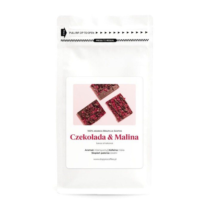 Kawa mielona o smaku czekolady i maliny 200g