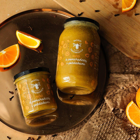 Pasieki Sadowskich - Miód z pomarańczą i goździkami 430g