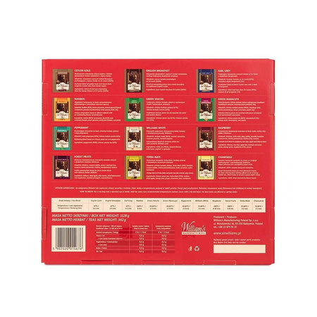 Skrzynka pełna herbat Sir Williams Tea - 180 saszetek