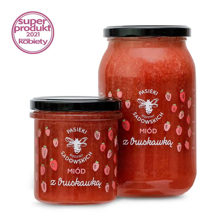 Pasieki Sadowskich - Miód z truskawką 430g
