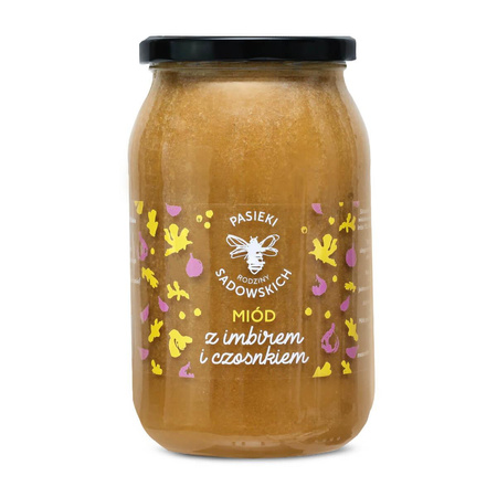 Pasieki Sadowskich - Miód z imbirem i czosnkiem 430g