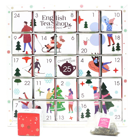 English Tea Shop - Kalendarz adwentowy biały 25 piramidek