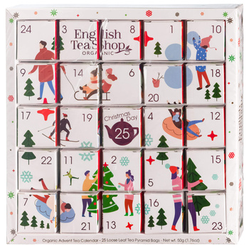 English Tea Shop - Kalendarz adwentowy biały 25 piramidek
