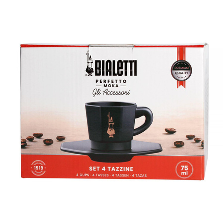Bialetti - Zestaw 4 filiżanek ze spodkiem